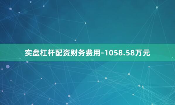 实盘杠杆配资财务费用-1058.58万元